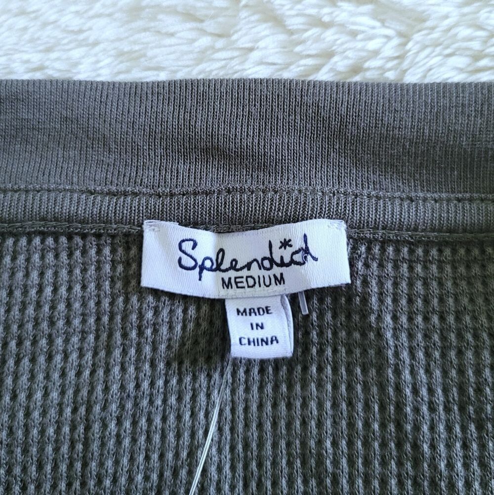 Splendid👍 Cropped Waffle🧇 Knit Camouflage🪖 Sweater - NWT - Picture 4 of 15